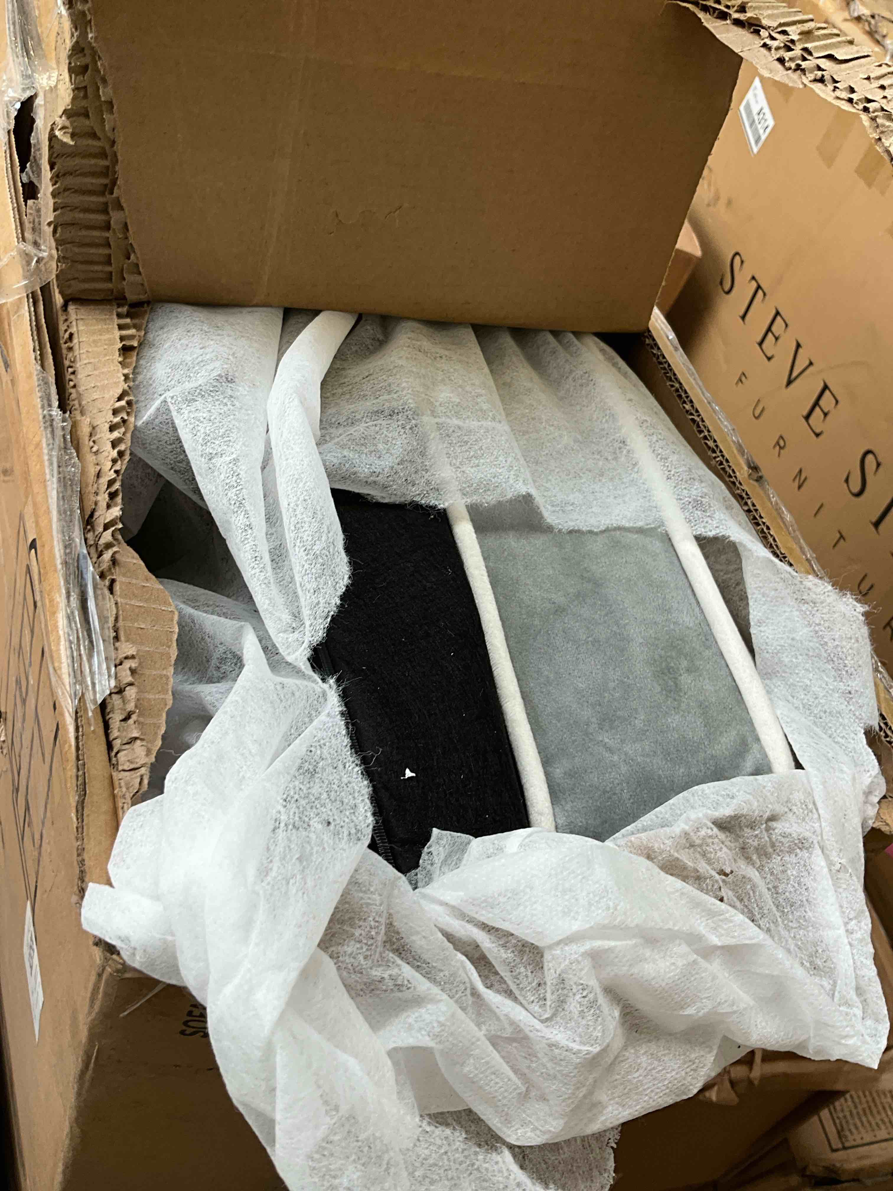 Condition photo showing Good Condition for marsail 3-in-1 convertible futon sleeper sofa bed, pull out couch with adjustable backrest, usb charging & side pockets, velvet fabric sofa for living room, apartment, loveseat, grey (incomplete one box only)