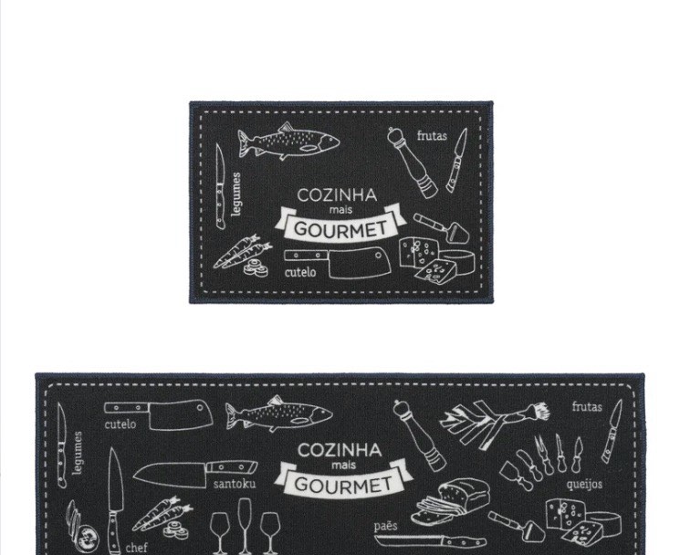 Non-skid Printed Kitchen Mat (set Of 2)
