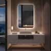 LuxHomez 24 in. W x 36 in. H Rectangular Frameless Adjustable Backlit LED Wall Mirror Bathroom Vanity Mirror
