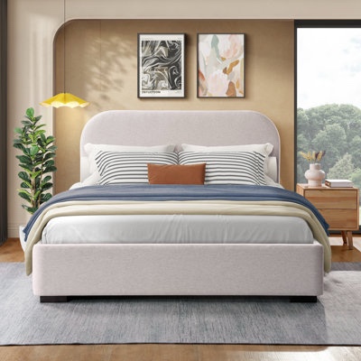 Reigen Boucle Platform Bed By Joss & Main Size: Queen | Color: Natural (INCOMPLETE ONLY FOOTBOARD) 
