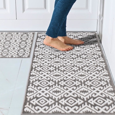The Sofia Rugs Kitchen Rugs And Mats Non Skid 2 x 5 (ft) Polypropylene Gray Rectangular