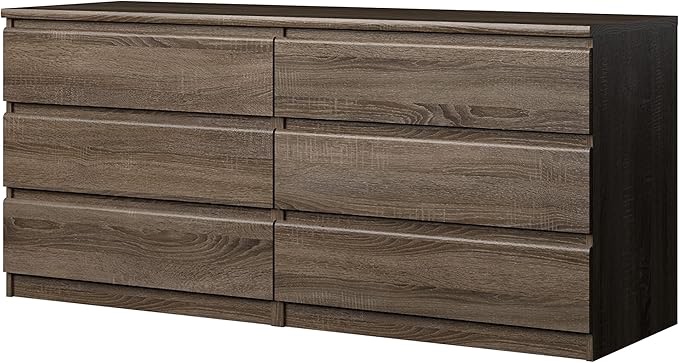 Tvilum Scottsdale 6 Drawer Double Dresser, Truffle (INCOMPLETE ONLY ONE BOX) 