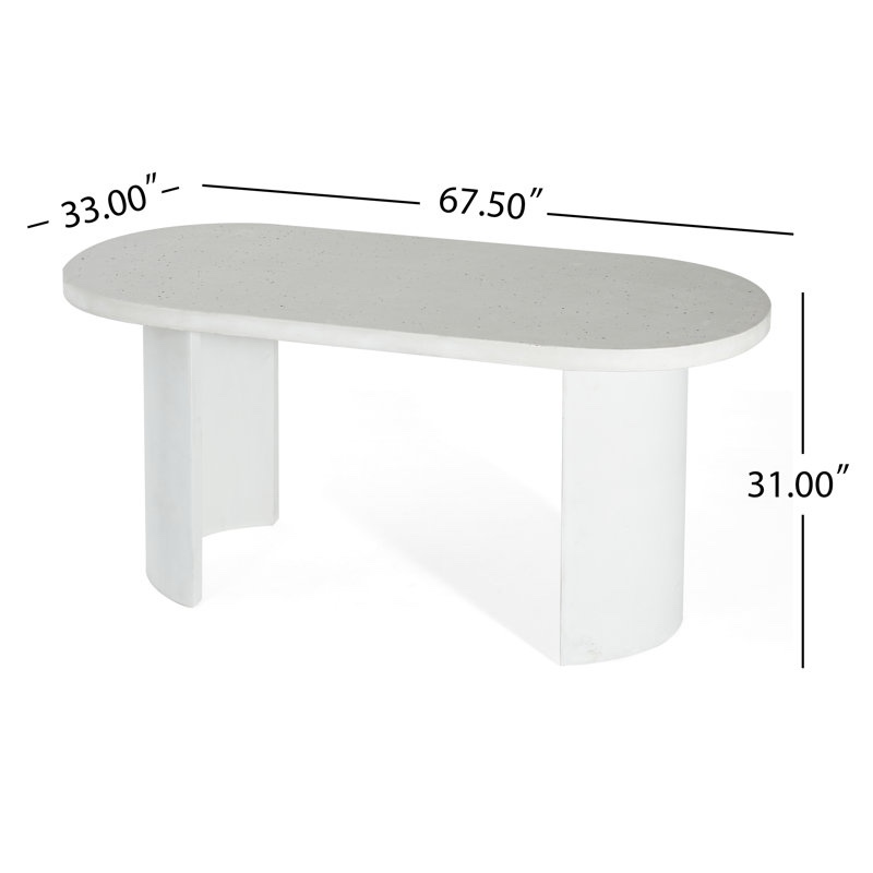 carenza 2-piece modern outdoor concrete dining set with white terrazzo tabletop (incomplete only box #2 only base )