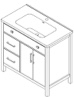 homeselecting vanity with top combo porcelain top e151-106-001,walnut (incomplete missing top)