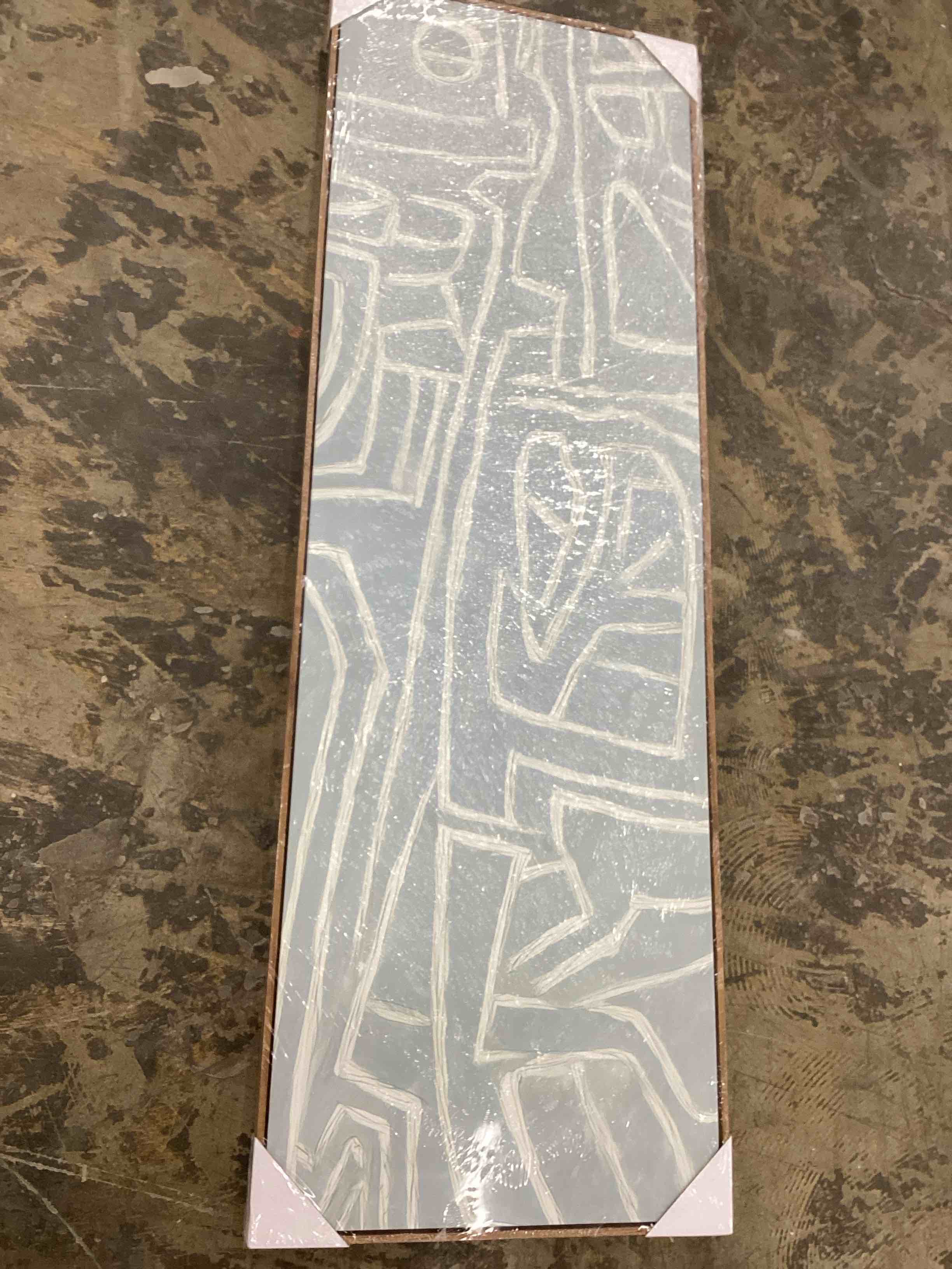 wall art canvas blue/white 60” x 20”