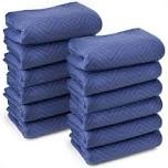 sure-max 12 moving & packing blankets - deluxe pro - 80" x 72" (40 lb/dz weight) - professional quilted shipping furniture pads royal blue