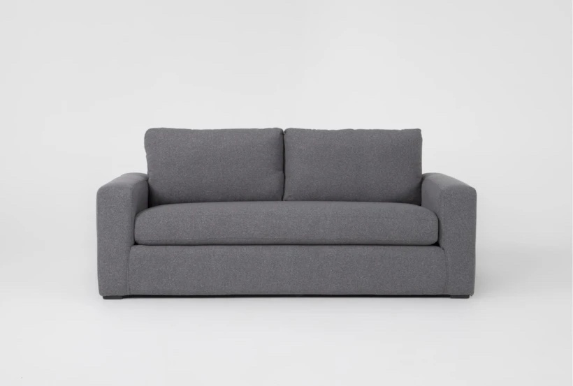 Isabella II Cream Fabric 84" Condo Sofa | Loose Reversible Back (color light grey )