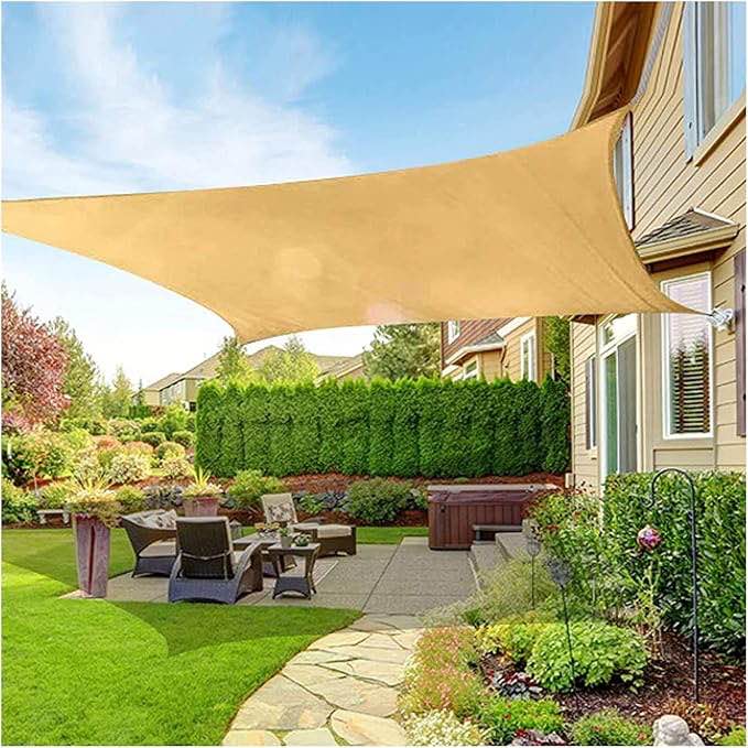 Patio Sun Shade Sail?Sunscreen Awning Canopy for Outdoor Garden Patio Yard Party UV Block, with Free Ropes, (Color : red - beige ) (SIMILAR) 