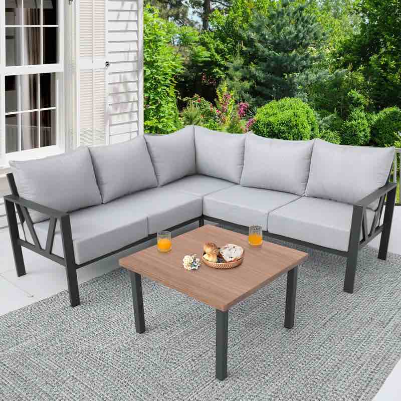 Aashriya 5 - Person Patio Conversation Set with Cushions (Box 2 of 3 only)