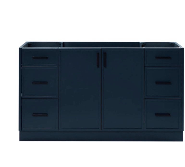 Ariel Kelly 48 Inch Single Sink Base Cabinet In Midnight Blue