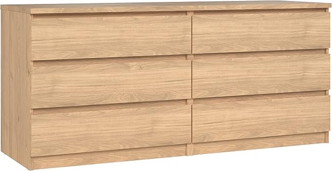 tvilum 6 drawer double, jackson hickory dresser (incomplete one box only)
