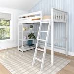 loft bed white with bookcase (incomplete 1 box of two only)