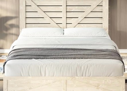 amerlife farmhouse bed frame , queen size storage bed (similar) incomplete (brown color)