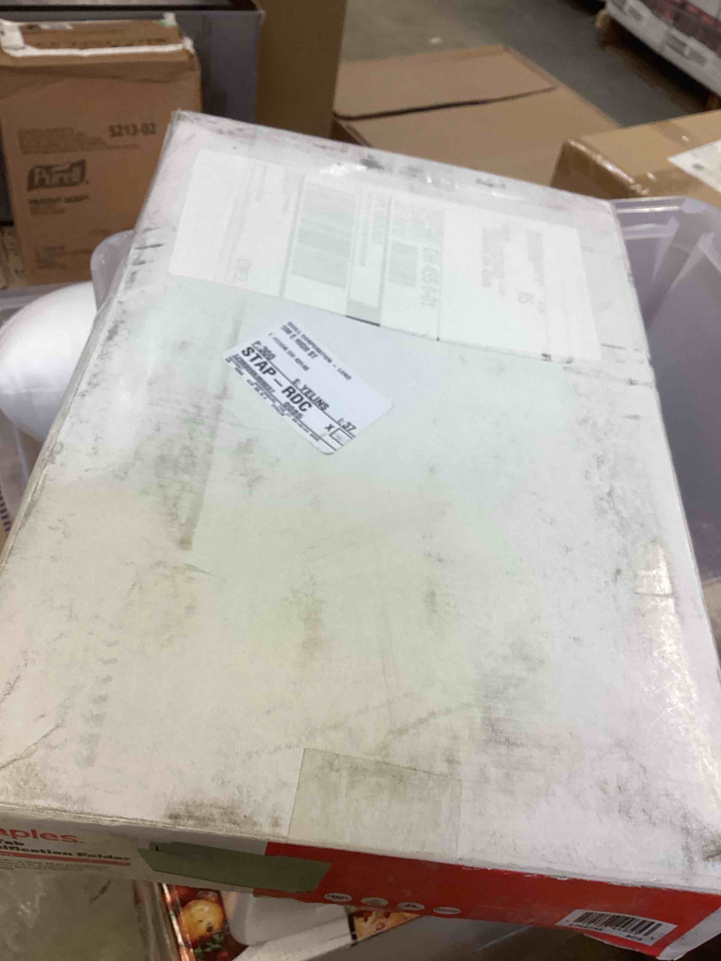 Condition photo showing New/Like New for staples heavy duty pressboard classification folder, 2" expansion, legal size, green, 25/pack