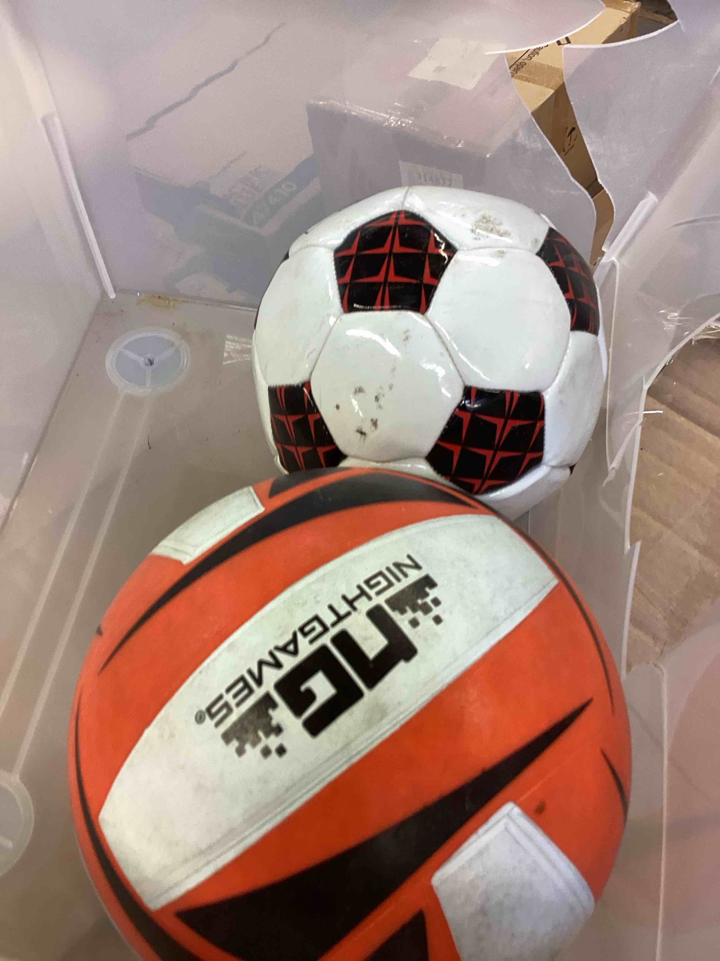 Condition photo showing As Is for assorted sport balls