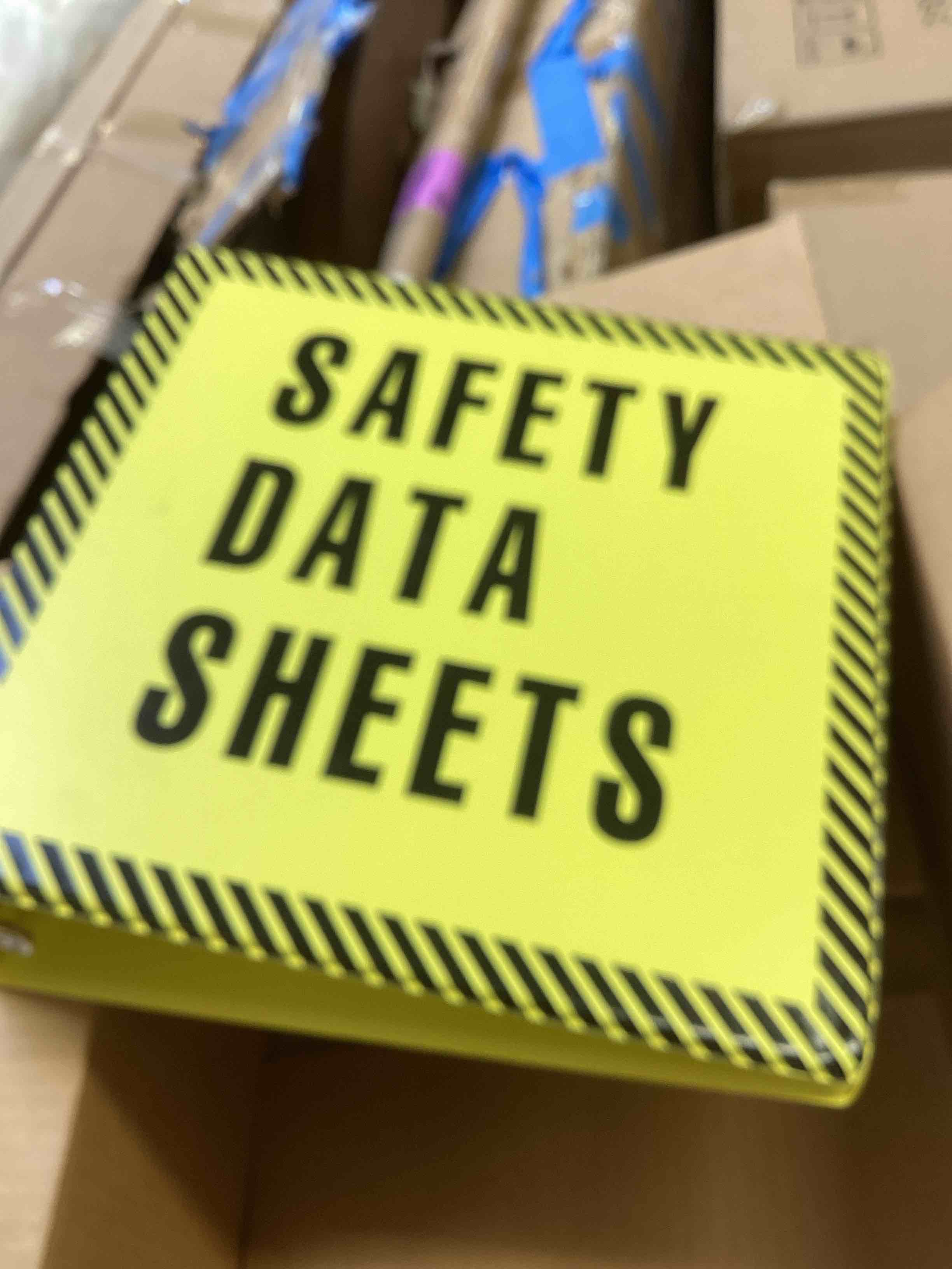 Condition photo showing New/Like New for yellow safety data sheet binder 2-pack