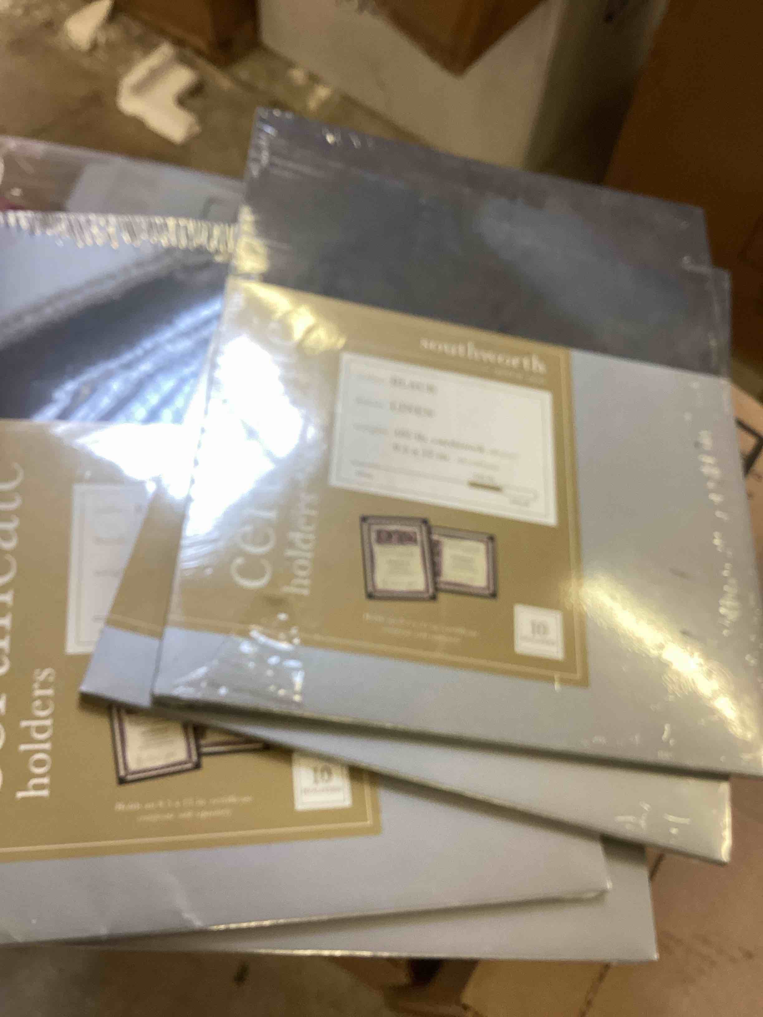 Condition photo showing New/Like New for southworth pf18 certificate holder, black, 105lb linen stock, 12 x 9 1/2, 10/pack