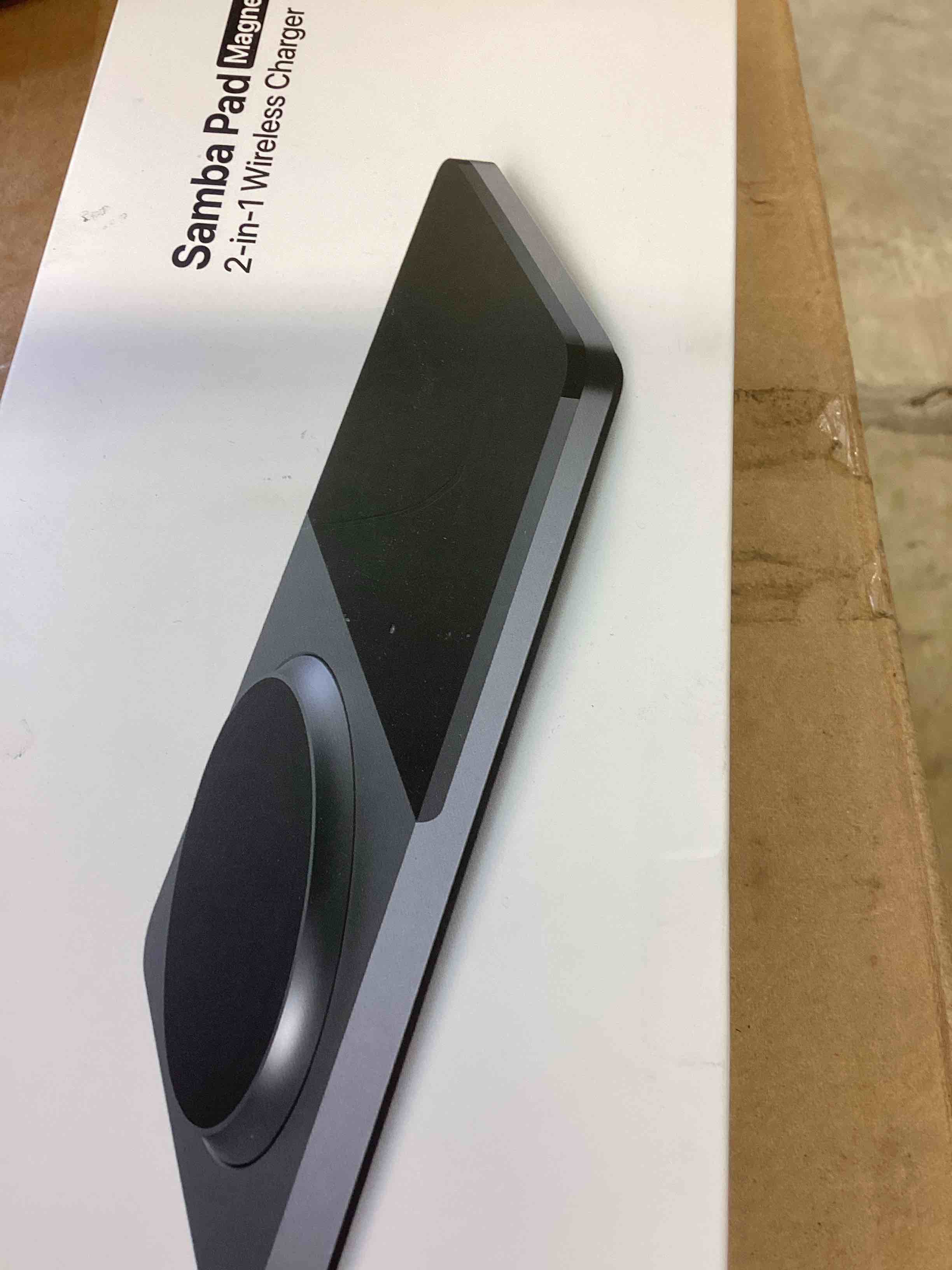 Condition photo showing As Is for samba pad magnetic 2 in 1 wireless charger 