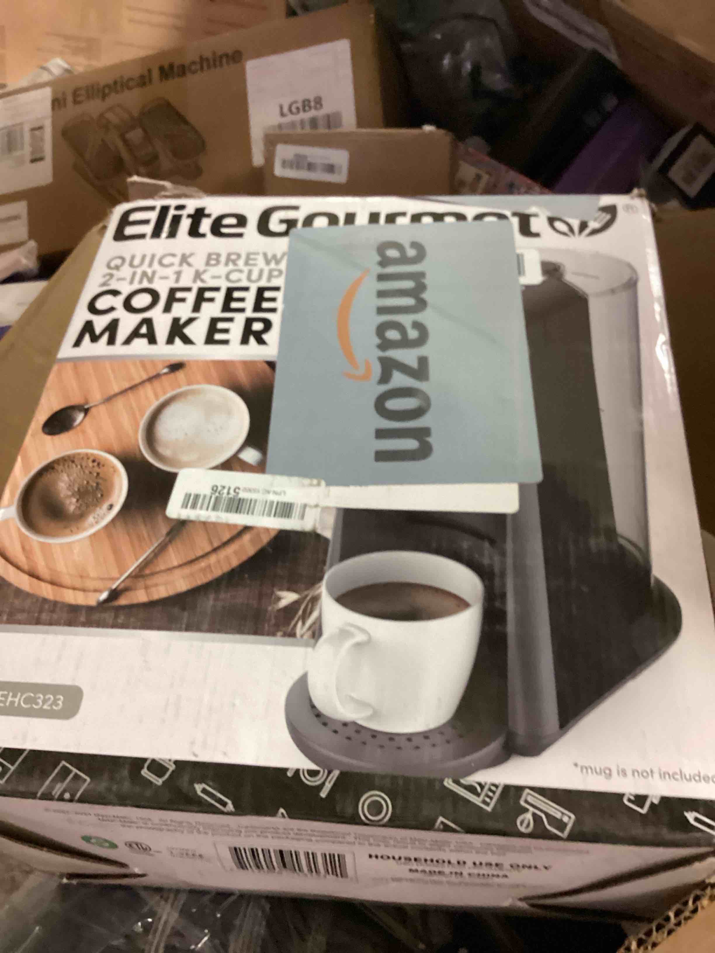 Condition photo showing Good Condition for elite gourmet ehc323 rapid brew technology 2-in-1 capsule coffee maker, 6~12oz brewing capacity, k-cups and grounds, adjustable mug height, reusable filter, black 1.5 cups black
