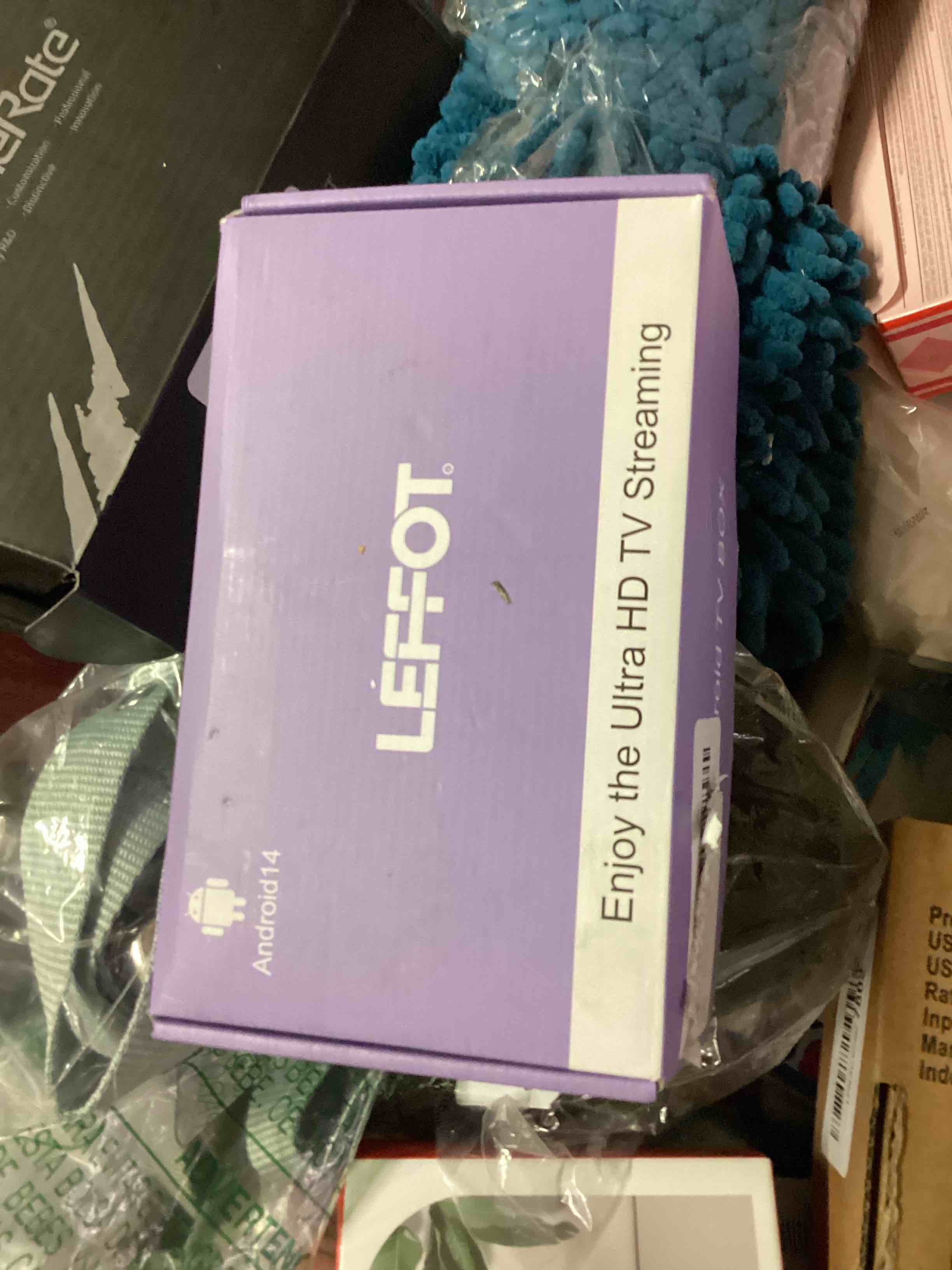 Condition photo showing New/Like New for android 14.0 tv box 2025, leffot rk3518 4k ultra hd streaming device for tv, 2gb ram 16gb rom, smart tv box with voice remote, 2.4g & 5g wifi 6, bt 5.4, usb 3.0, hdr10, rockchip rk3518 quad-core a53 2gb+16gb