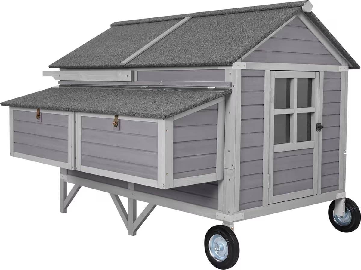 Aivituvin AIR97 Extra-Large Wooden Tractor Chicken Coop, 8 to 10 Chicken Capacity (incomplete) (Box #3 only)
