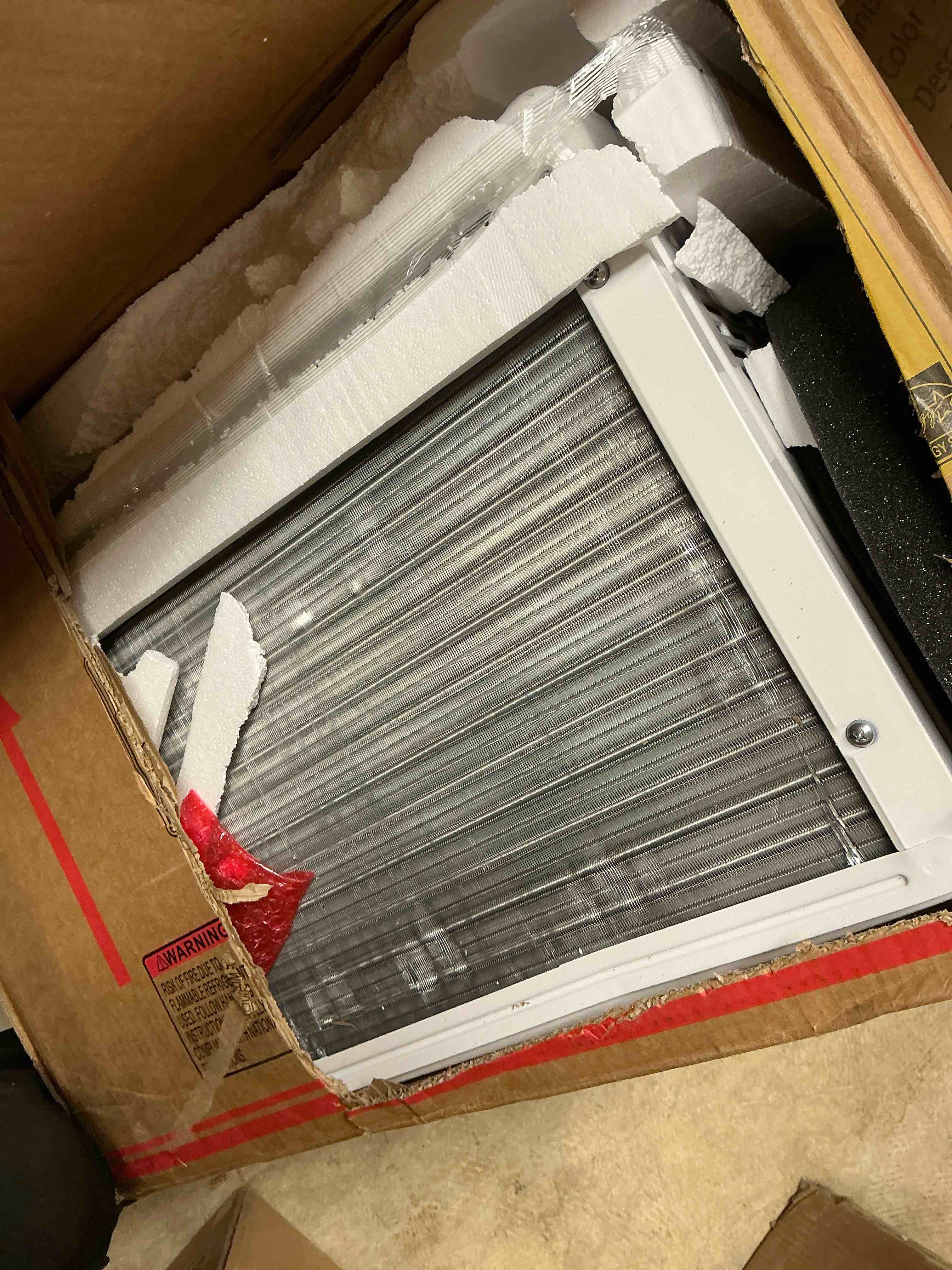 Condition photo showing Good Condition for r.w.flame window air conditioner 12000 btu, wi-fi enabled, cools up to 550 sq. ft., ac unit with smart controls, remote, easy install kit, quiet operation and energy saving, 115v/60hz