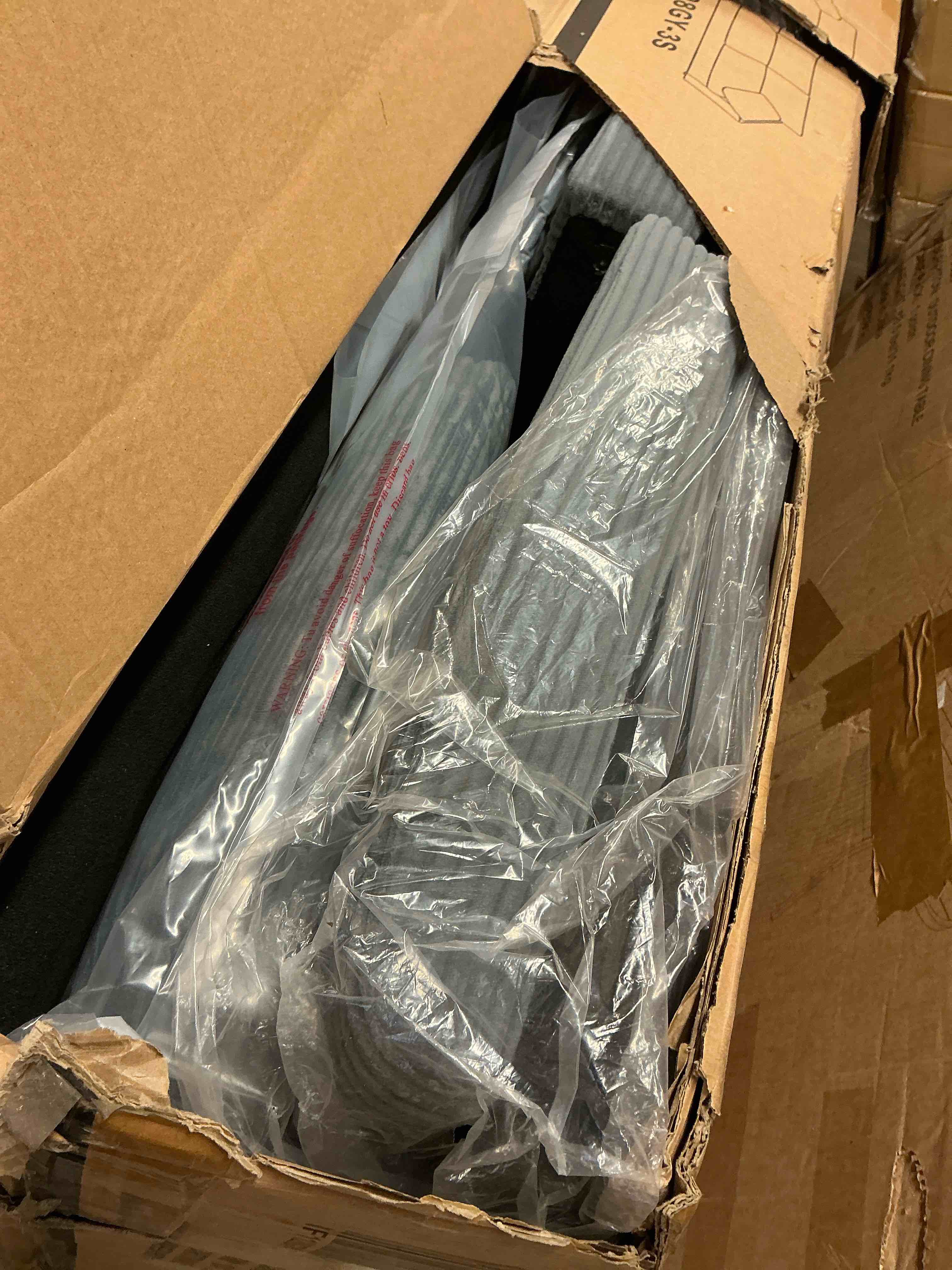 Condition photo showing As Is for 87" corduroy sofa,3 seater sofa extra deep seats,neche comfy upholstered couch for living room,2 pillows,gray (similar)