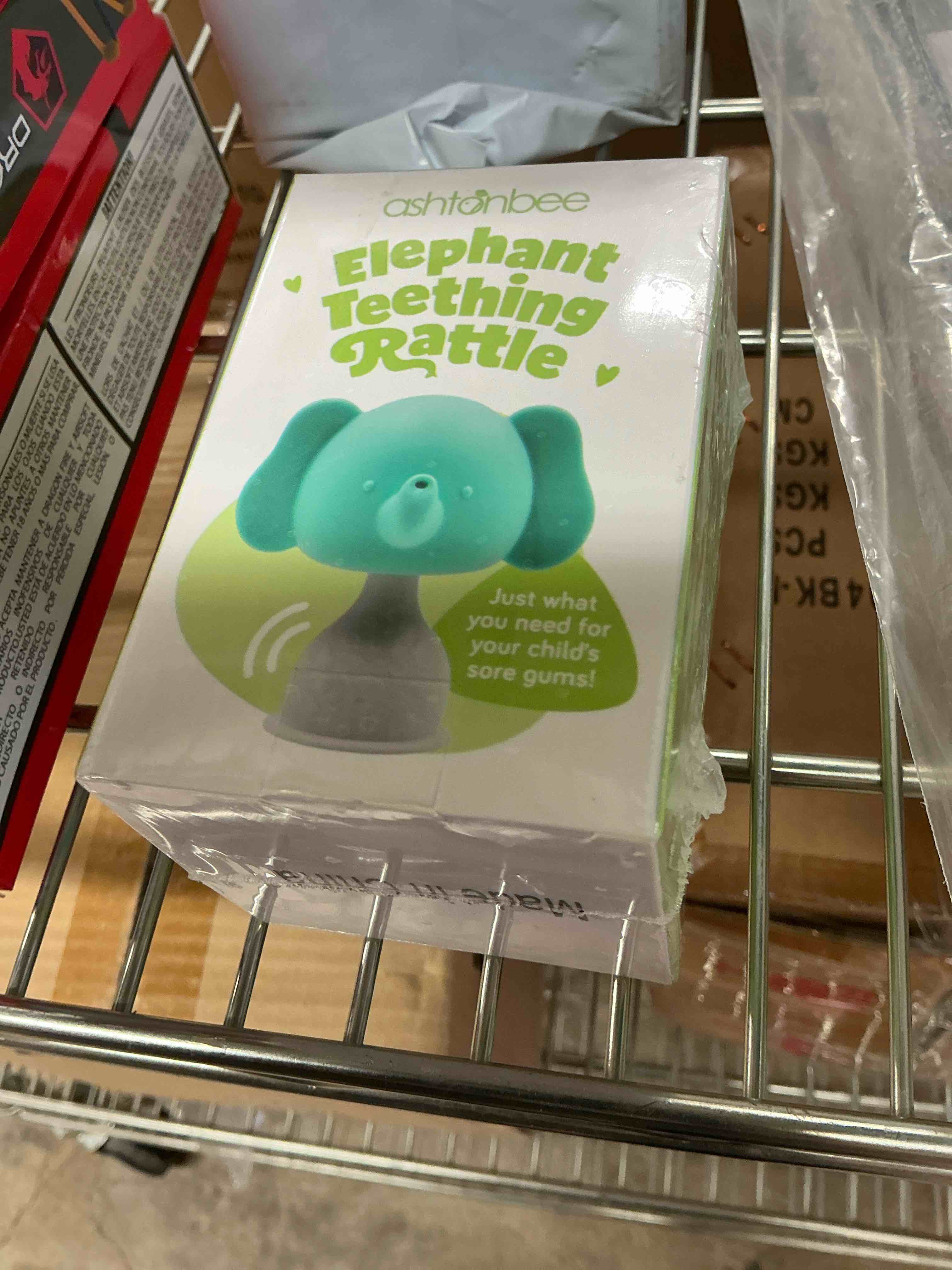Condition photo showing New/Like New for elephant teething rattle