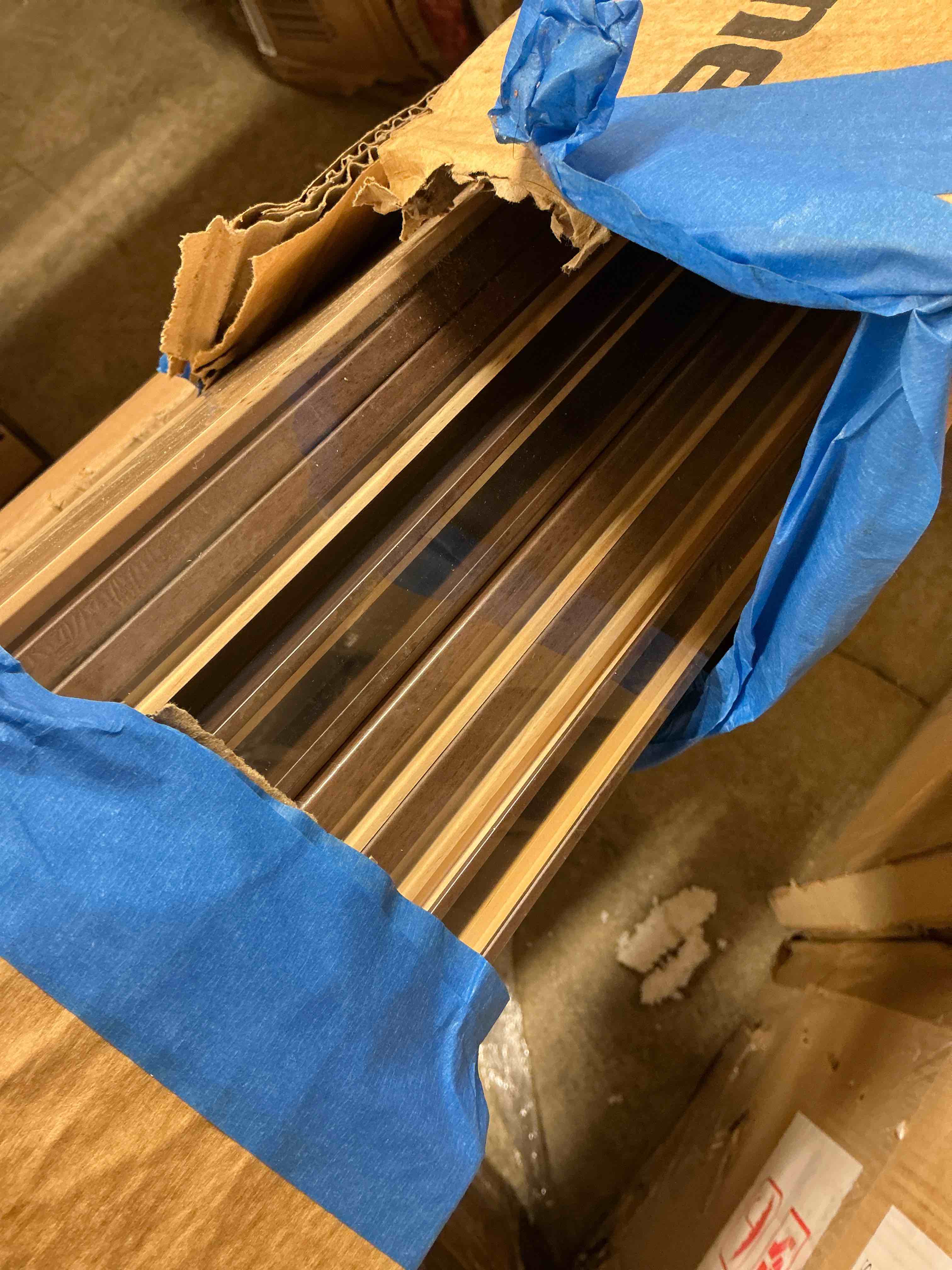 Condition photo showing Good Condition for art3d slat wood wall paneling - 108 x 5.7 x 0.7in, pack of 8pcs + 1pc end-trim for interior and ceiling decor, walnut