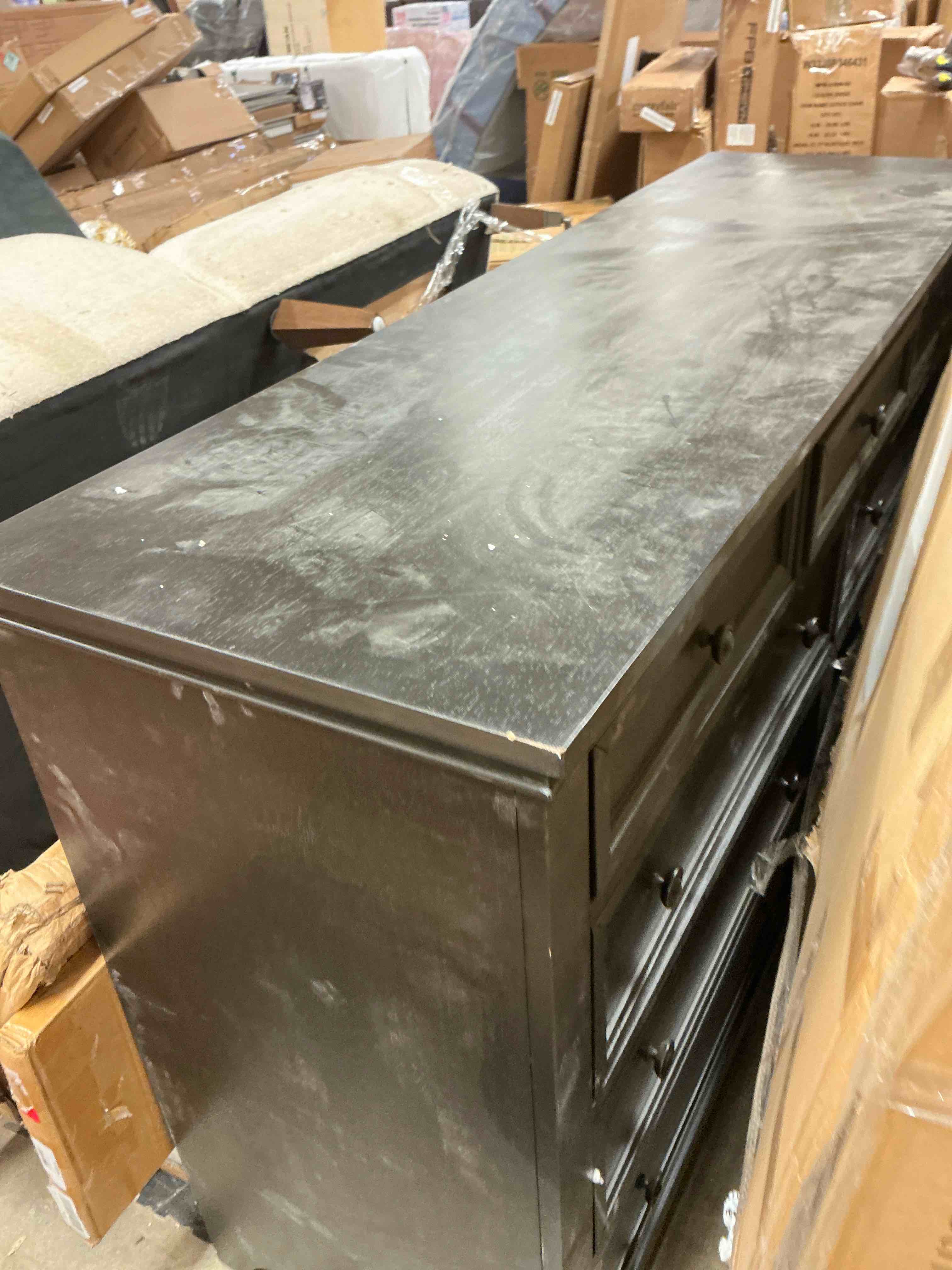 Condition photo showing Good Condition for heirloom 9-drawer tall dresser (similar)