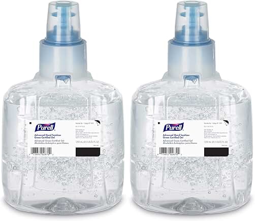 purell advanced green certified hand sanitizer gel, 1200 ml sanitizer refill for purell ltx touch-free dispenser (pack of 2) - 1903-02