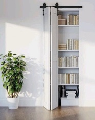 SMARTSTANDARD 18inch Bi-Folding Sliding Barn Door Hardware 