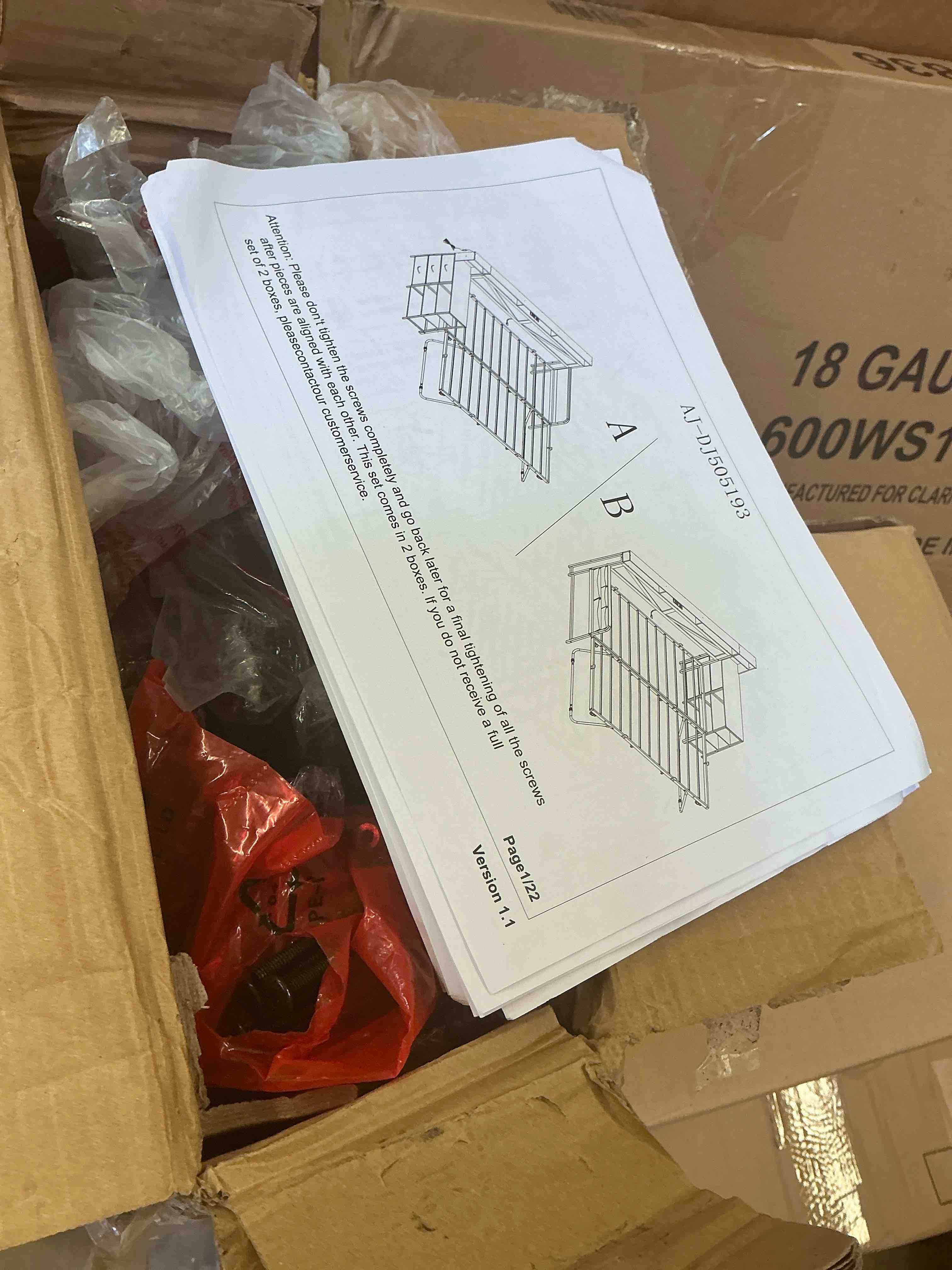 Condition photo showing Good Condition for (incomplete- box #2 only) calmoasis daybed twin with pop up trundle, farmhouse wooden day bed frame twin with 3 storage drawers and shelves, twin to king daybed with charging station and led lights for bedroom, **black color