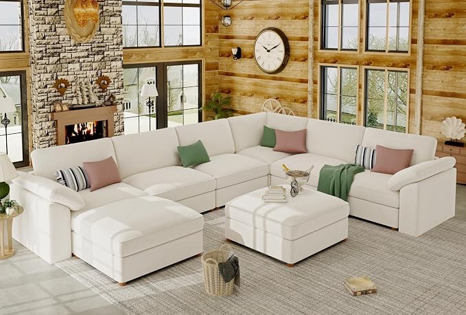 oversized sectional modular sofa, (incomplete one box only)
