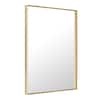40 in. w x 36 in. h rectangular aluminum alloy framed and tempered glass wall bathroom vanity mirror in brushed gold