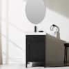 cove 20 in. single sink freestanding rattan bathroom vanity in black oak with white ceramic top