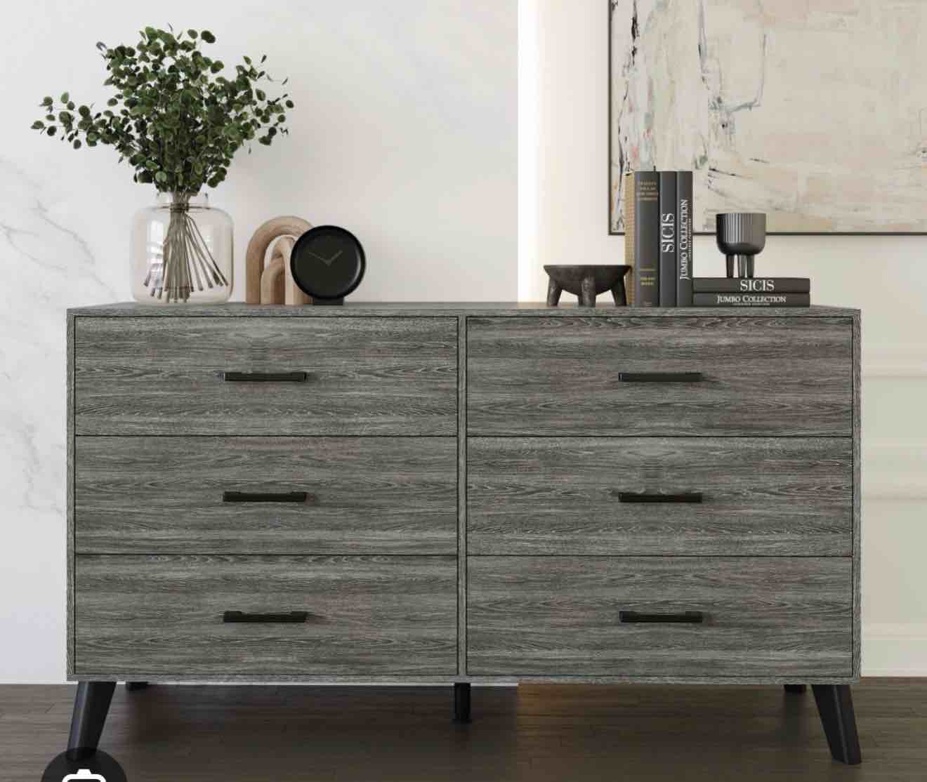 ChaletPosh Dark Grey 6 -Drawer 52.56-in W Standard dresser