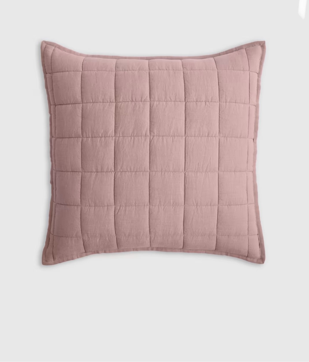 European Linen Box Quilted Euro Sham, Euro, Dusty Mauve