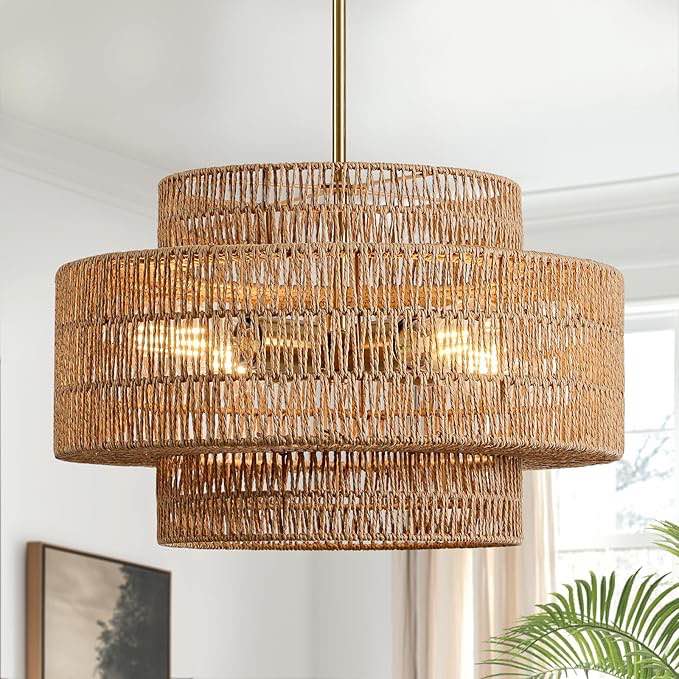 intermaka boho rattan chandelier