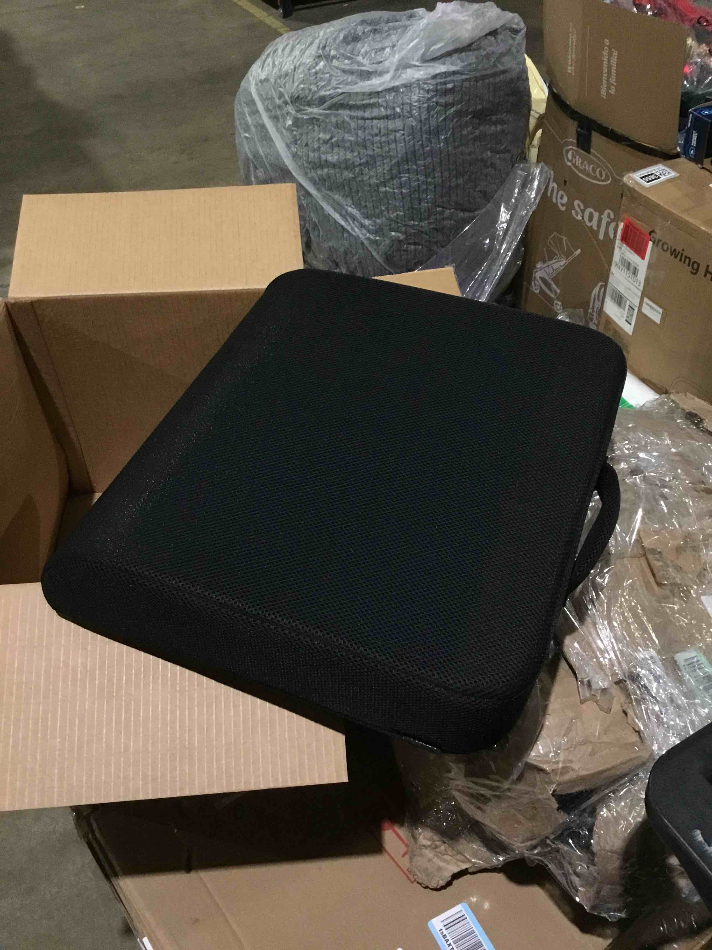 Condition photo showing Good Condition for youfi extra thick large seat cushion -19 x 17.5 x 4 inch gel memory foam cushion with carry handle non slip bottom - pain relief coccyx cushion for wheelchair office chair (black (1pack))
