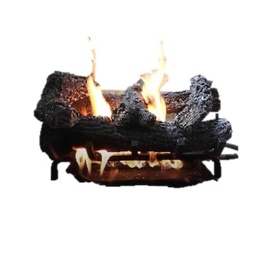 master forge 18-in 45000 -btu natural gas dual -burner vented gas fireplace logs