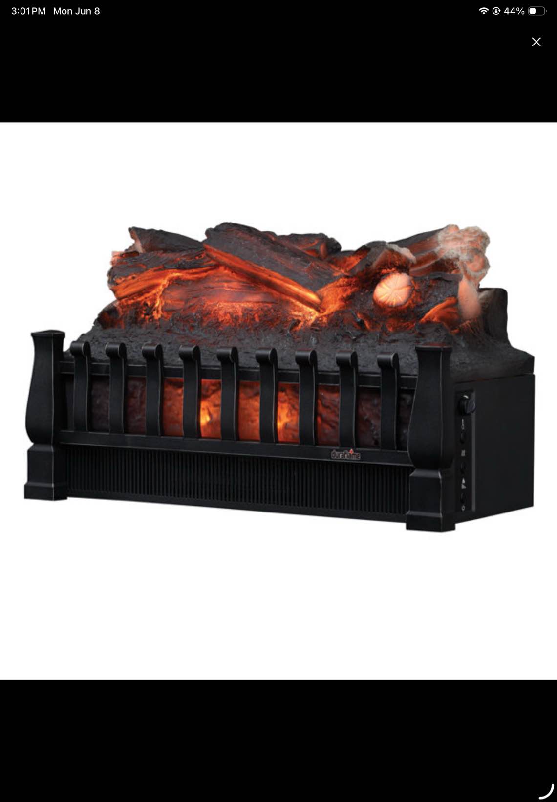 Condition photo showing Good Condition for duraflame electric log set heater with crackling sound - dfi041aru-07 - black