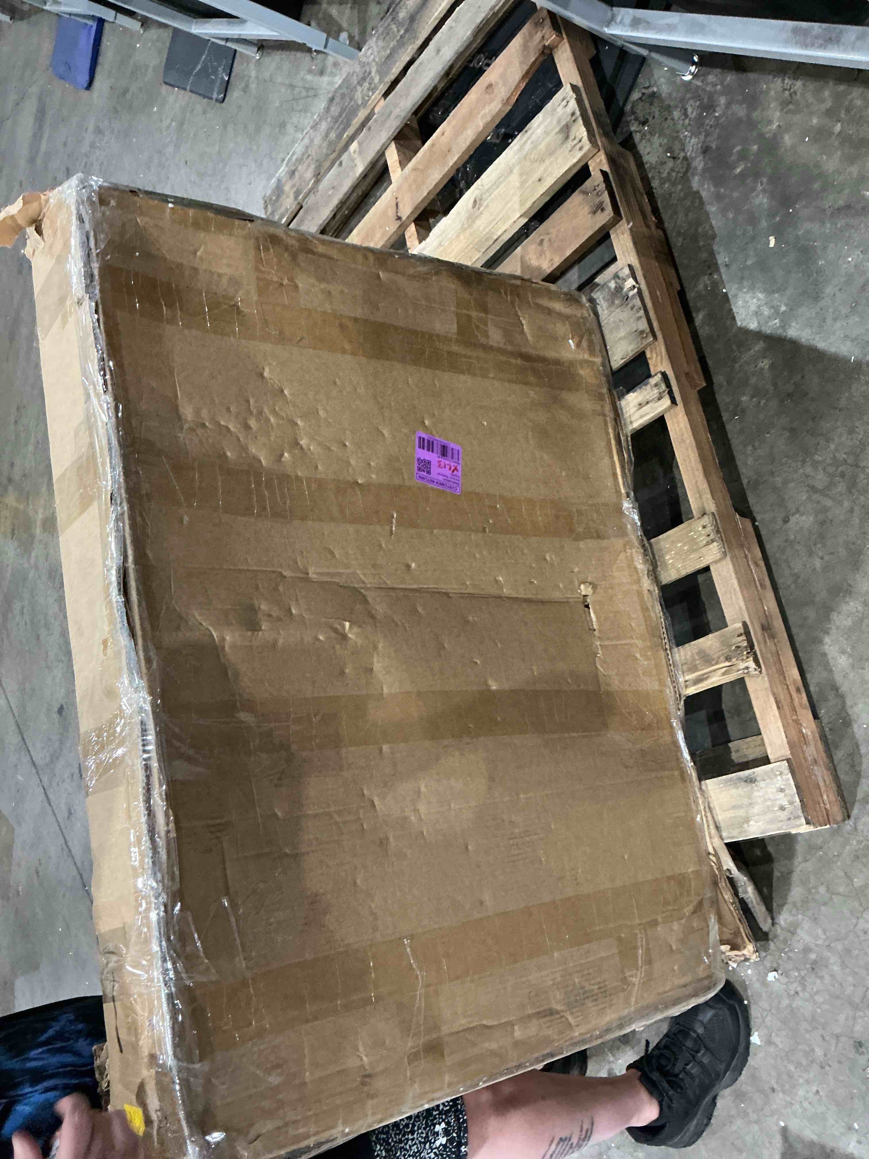 Condition photo showing As Is for yitamotor clamp on debris forks fits 48'' bucket, 2500 lbs heavy duty quick attach pallet forks for tractor loader skid steer