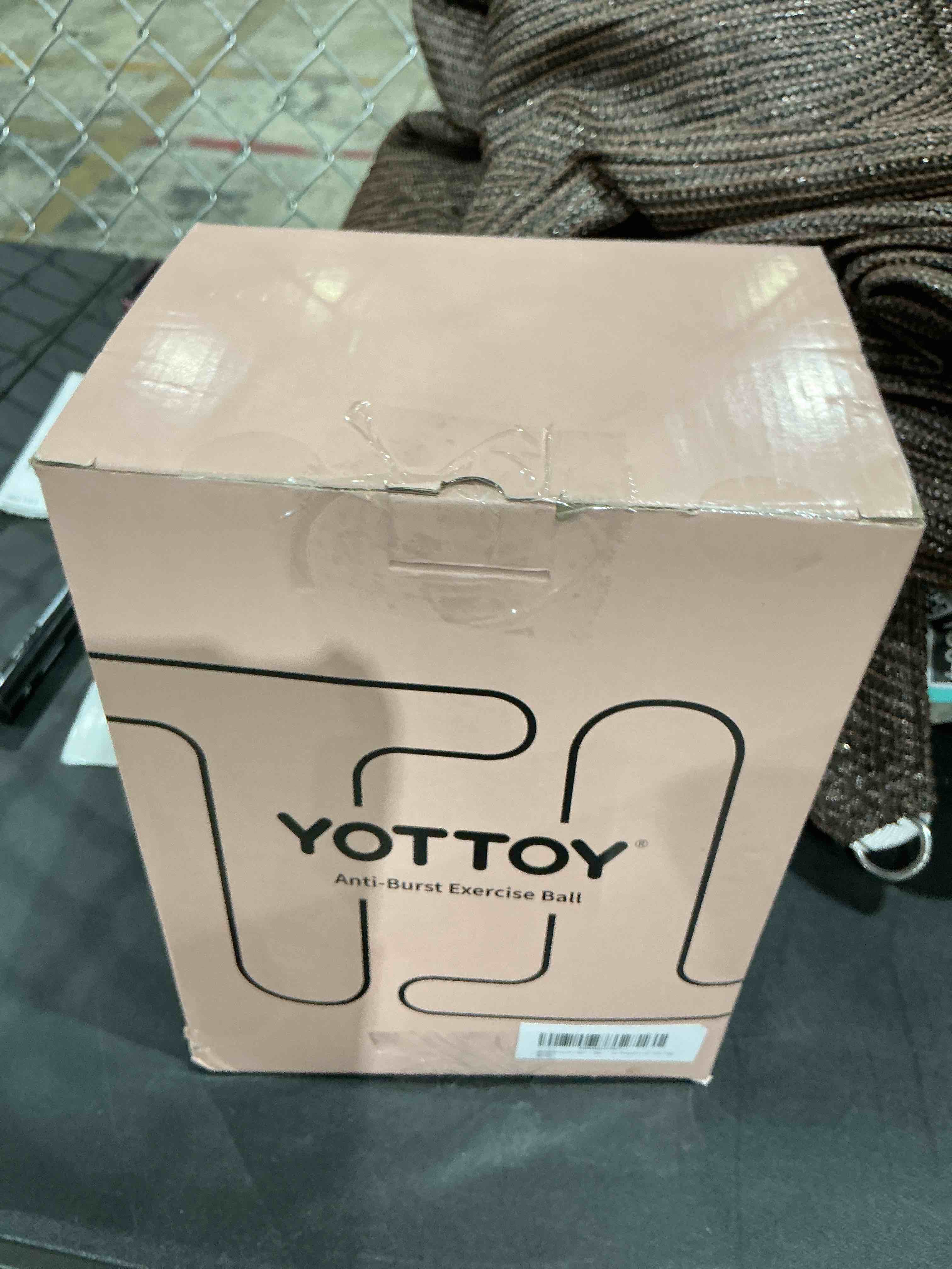 Condition photo showing As Is for yottoy anti-burst exercise ball for working out, yoga & pregnancy, extra thick workout ball for physical therapy & fitness 26in/58-65cm black