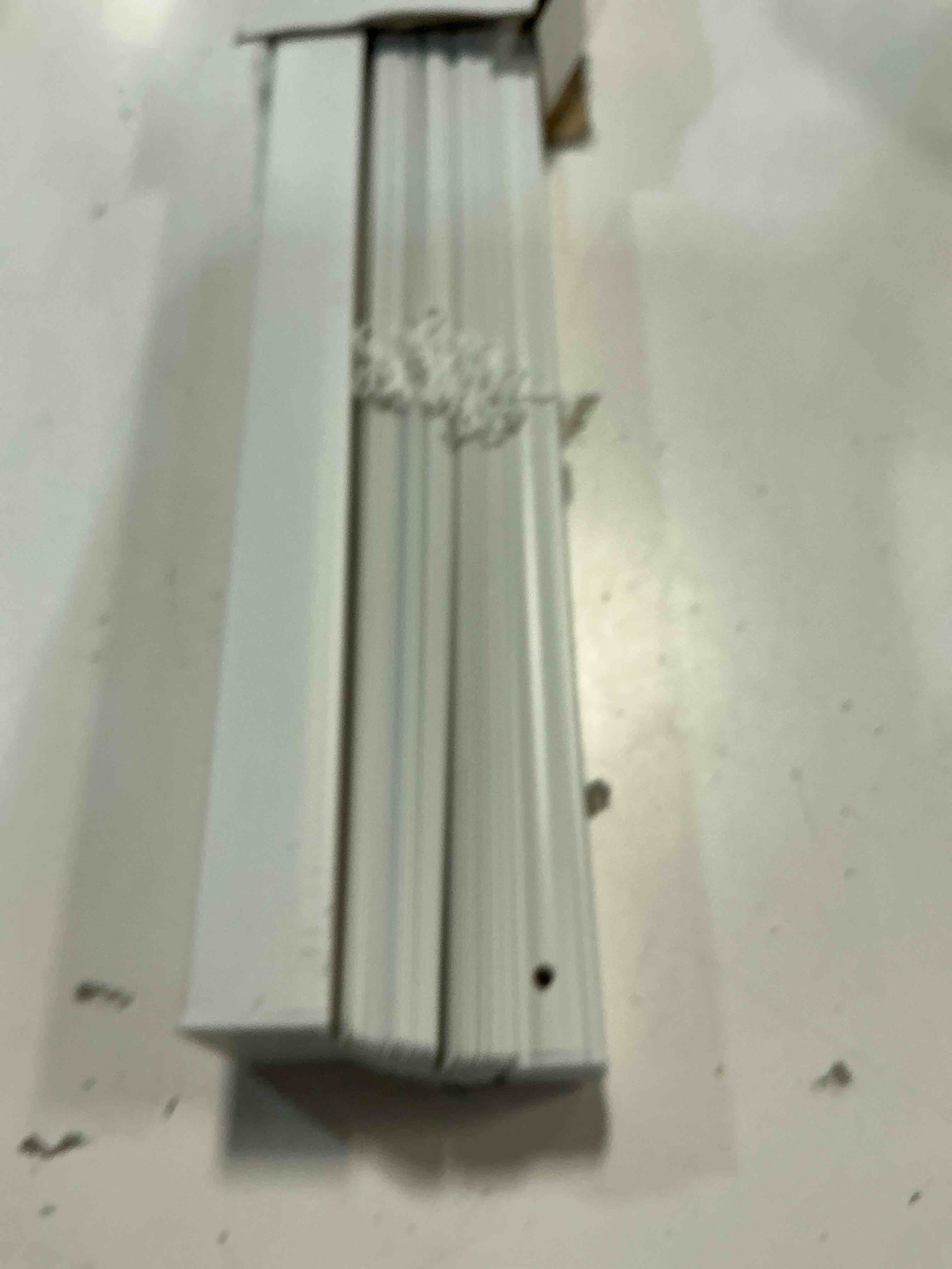 Condition photo showing As Is for mainstays cordless 1  vinyl light filtering blinds  white