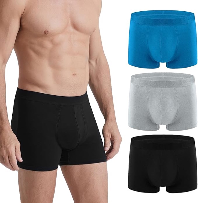 (size:l)incontinence underwear for men, 150ml absorbent, leak proof underwear for men comfortable cotton fabric, comfortable and breathable, mens incontinence underwear washable and reusable (3pcs/large) black ,blue, grey, large