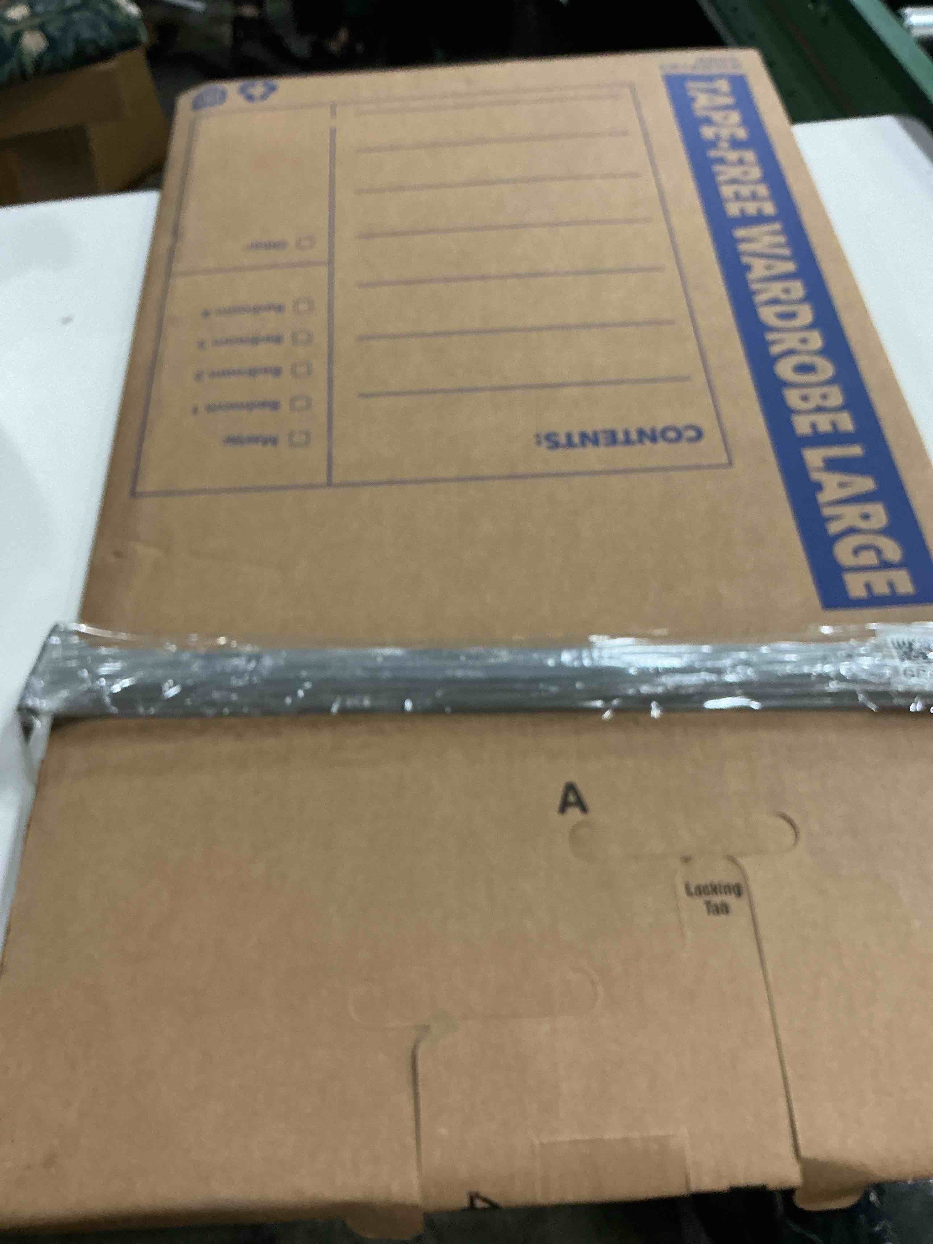 Condition photo showing As Is for bankers box tall wardrobe box 3 pack, tape-free design, 24" x 24"x 40"(7710501) tape-free large (incomplete, 1 box only)