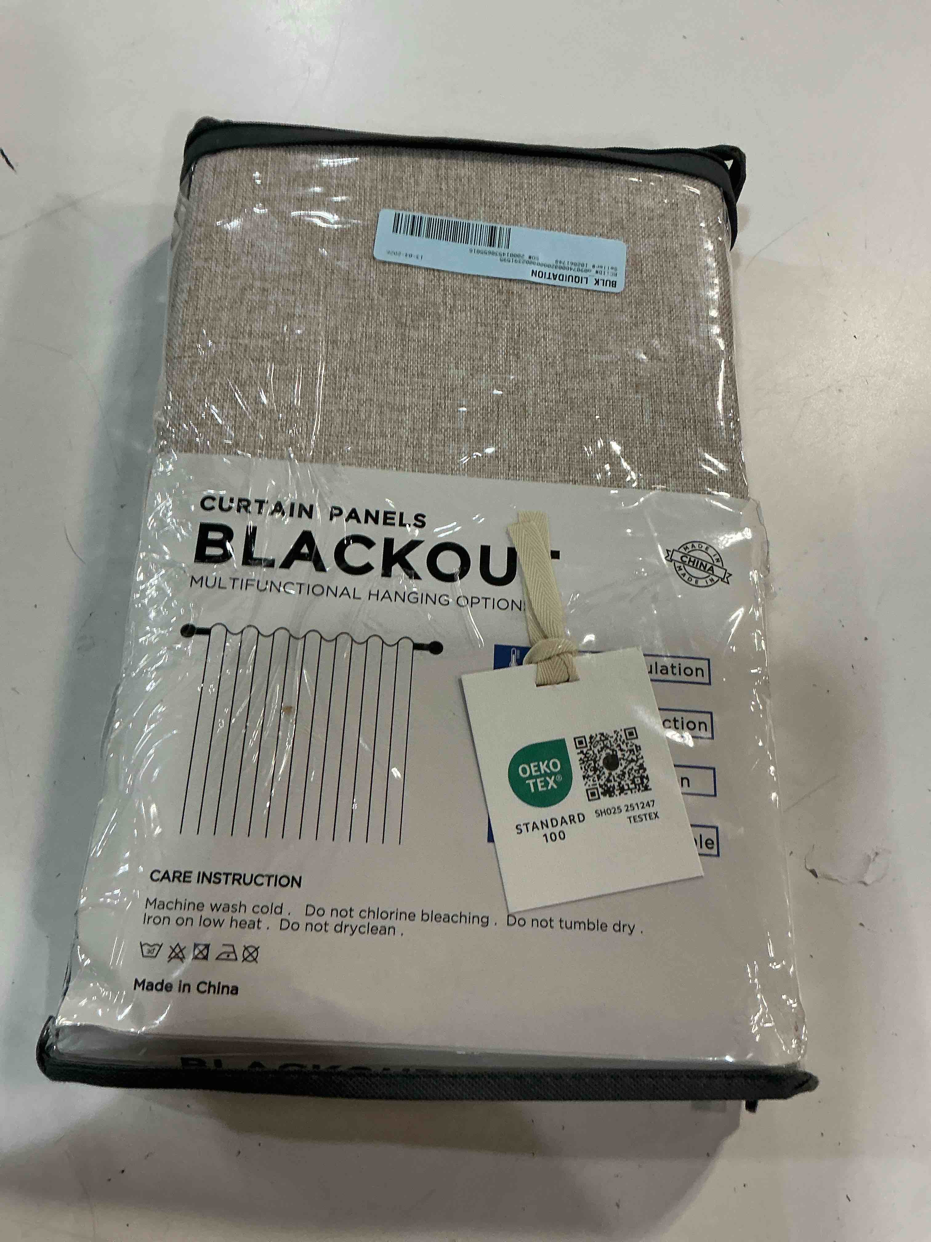 Condition photo showing Good Condition for 100% blackout curtains for bedroom set of 2 panels 84inch length faux linen thermal insulated back tab drapes with room darkening 50 wx84 l oatmeal