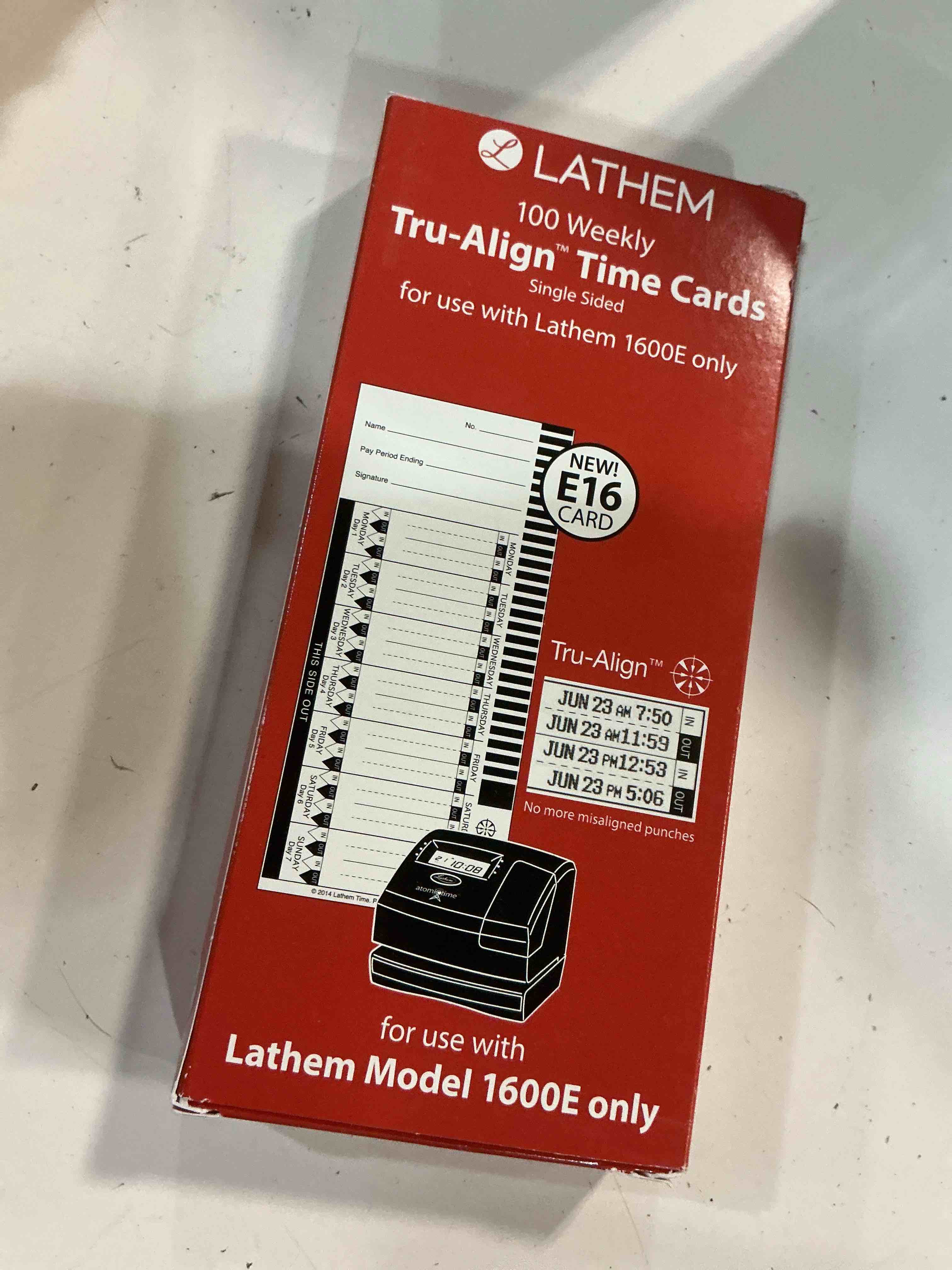 Condition photo showing As Is for (case of 5 packs). lathem time time card for lathem model 1600e -lth16100