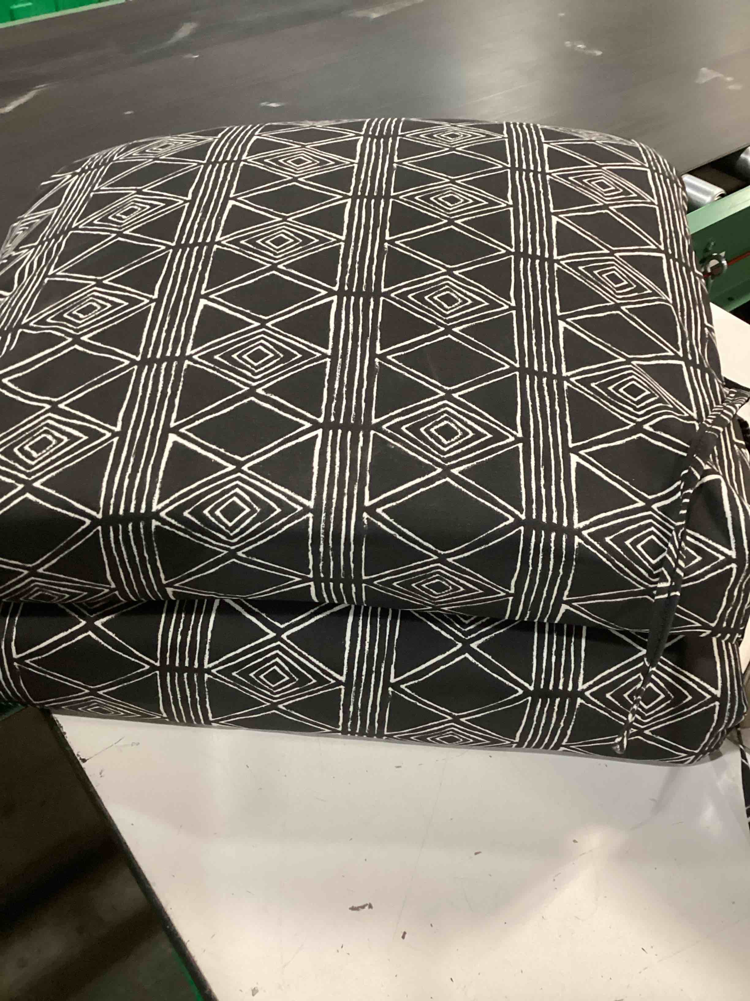 Condition photo showing Good Condition for arden selections outdoor dining chair cushion 20 x 20, water repellent, fade resistant 20 x 20, black global stripe
